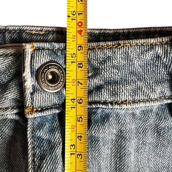 Meltose & Market Denim Frayed Hem Distressed Mini Skirt Size 24 - Picture 4 of 7